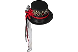 XWXLDD Unisex Gothic Steampunk Top Hats with Goggle Gear Halloween Hat Headwear Men Women