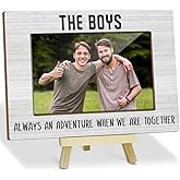 The Boys Always an Adventure When We Are Together Wood Picture Frames Desk Decor for Toddler Boy Room Wood Photo Frames with Wood Stand for Tabletop Display Picture Gifts for Friends Decor - YT07