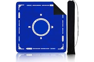 StellarOcean Mahjong Mat for Table 31.5"x31.5" Blue Neoprene Mahjongg Jhongg Mats with Carrying Bag, Blue Mah Jongg Accessories Card Poker Game,Noise Reduction Non-Slip(allblue)