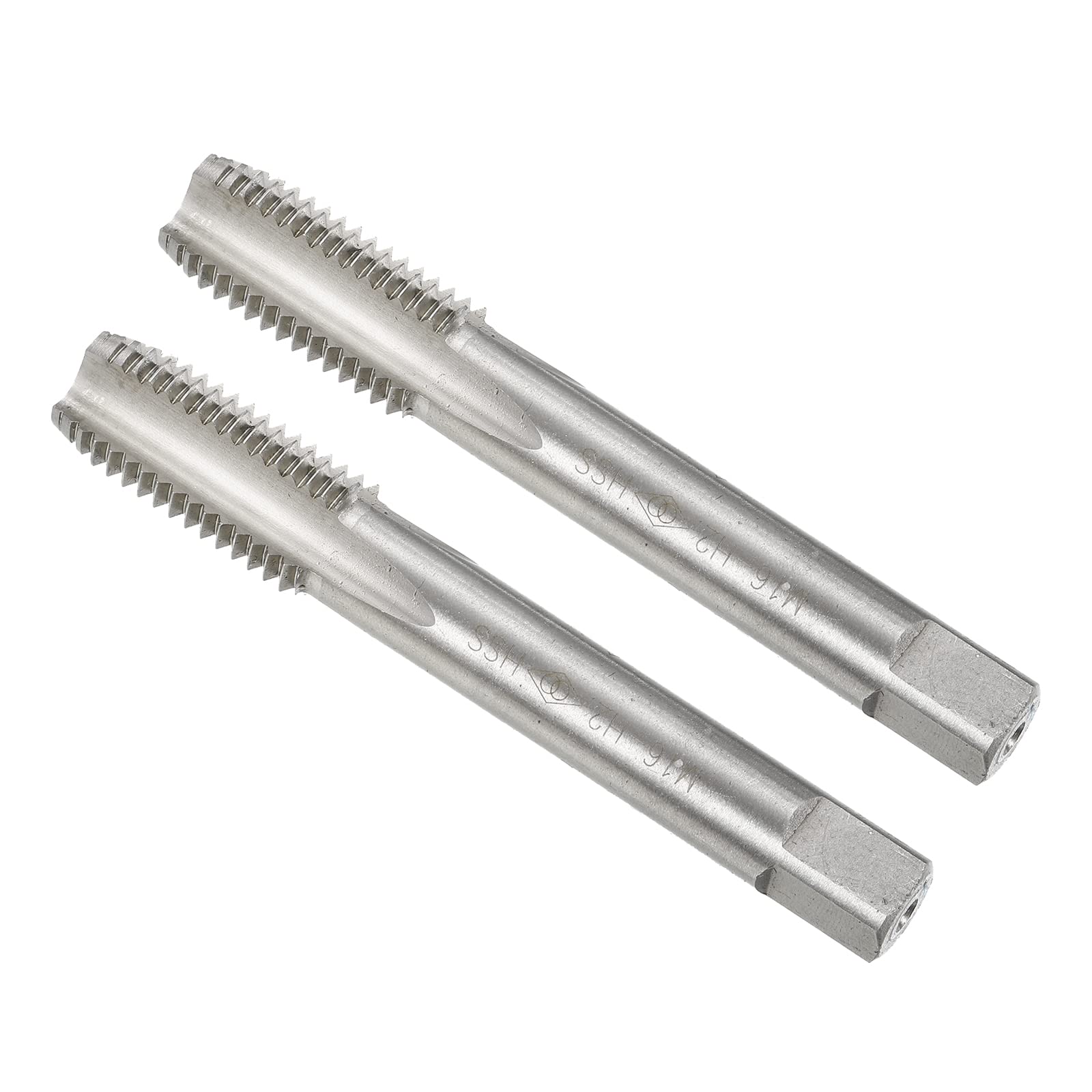 CoCud Thread Milling Taps, Metric M16 x 2 Thread H2, High Speed Steel Machine 4 Straight Flutes Screw Threading Tool - (Applications: for Tapping Drilling Machine), 2-Pieces