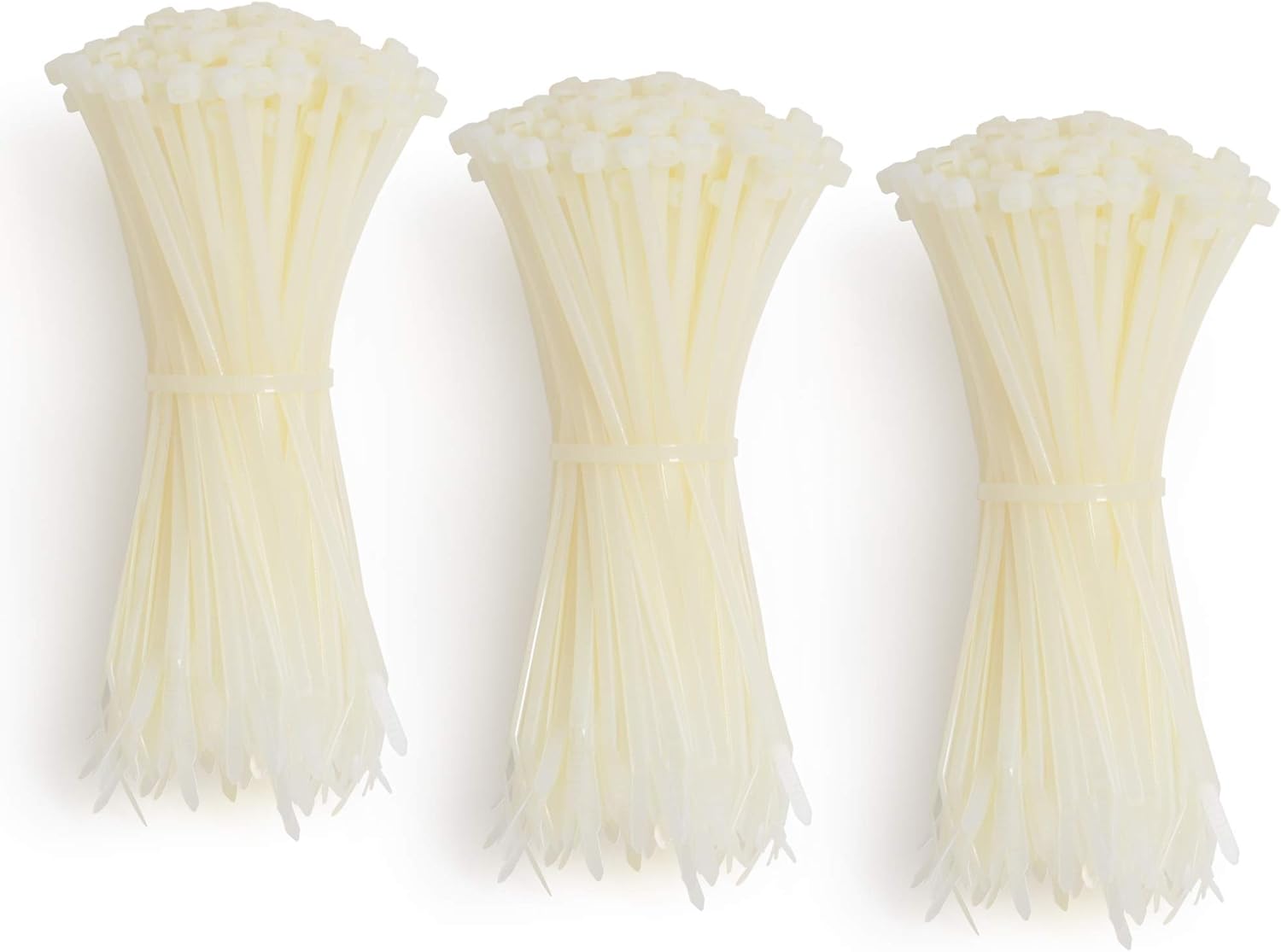 Zip Cable Wire Cord Ties 1000 Piece 8" White Natural 40 lb Heavy Duty PA66 Nylon Plastic
