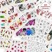 48 Sheets Mixed Nail Art Stickers, AKWOX Nail Art Water Transfer Sticker Home Manicure Decals with Flowers Feather Animal Cat for Women Toenails and Fingernails Decor DIY Nail Tips