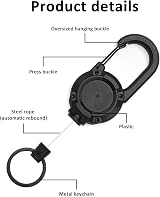 Siliget Heavy Duty Lanyard Badge Reel 23.6 in Steel Cord Retractable Black view 5