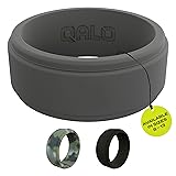 QALO Men's Silicone Ring, Charcoal (Size 12) - Step
