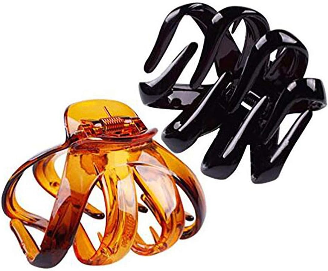 Fodattm Set of 2 Women Hard Plastic Octopus Hair Claws Jaw Clips High-grade Hair Clips Clamps Spider Hair Grip Hairpin (Large) - Image 3