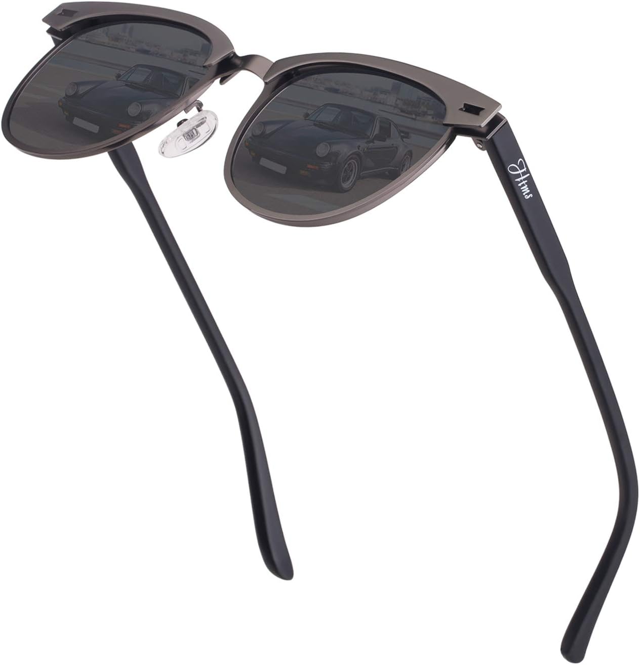 Half Frame Polarized Semi Rimless Sunglasses Women Men Retro Sun Glasses