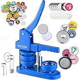 Button Maker Machine – 2.25 Inch (58mm) – Single Mold, Pin Maker Machine Kit with 100 Buttons, 5 Fridge Magnets, 5 Bottle Ope