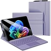 Fintie Protective Case for Microsoft Surface Pro 12 Inch (2025), Multi-Angle Viewing Portfolio Business TPU Back Cover with Pocket & Stylus Holder, Compatible with Type Cover Keyboard (Lilac Purple)