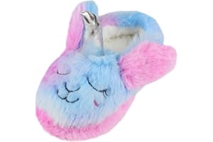 Tirzrro Girls/Kids Warm Unicorn Slippers with Fuzzy Plush Fleece House Slip-on Shoes