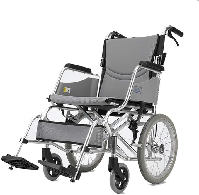 S-L Silla de Ruedas Plegable Ligera Silla de Ruedas Portátil, Ancianos