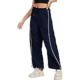 Kisswow Parachute Pants Woman Y2k Bottoms Elastic Waist Track Pants Streetwear Women Casual Cargo Joggers for Women