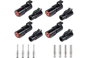 JRready ST6286 1 Pin DTHD Connector 4 Sets,IP67 Waterproof Single Terminal Connectors for Heavy-Duty Applications,Contact Size 12 Crimp Wire Gauge 12-14AWG,25A