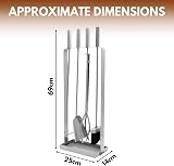 HomeZone Marco Paul Modern Fireside Tool Set 4PC Square Coal Fireplace Bucket view 2