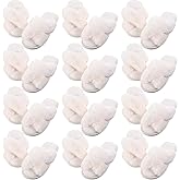 Silicherry 12 Pairs Women's Fuzzy Slippers Cross Band Open Toe Bridesmaid Fluffy Comfy House Slippers for Indoor Outdoor Wedding