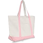 22" Heavy Duty Cotton Canvas Tote Bag (Zippered)