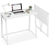 Folding Desk, Small Foldable Desk 31.5 inches Small Desk, Space Saving Computer Desk Writing Workstation for Home Office, Eas