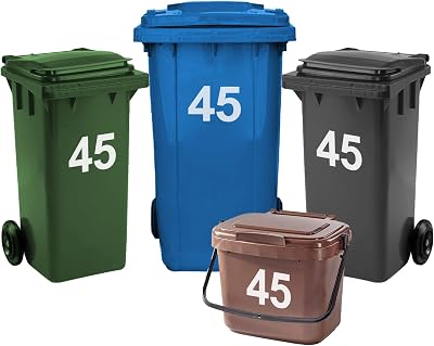 Rubigo 4 x Bin Numbers 0-99 A-D 17.5cm Weatherproof Vinyl Stickers