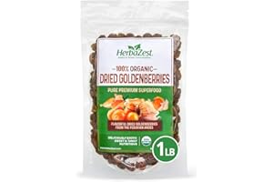 HerbaZest Goldenberries Dried Organic - 1 LB - USDA Certified, Vegan & Gluten Free Superfood - Perfect for Snacks, Baked Goods, Yogurt, Cereal & Smoothies