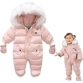 XIFAMNIY Baby Winter Snowsuit Coat Romper Outwear Hooded Footie Toddler…