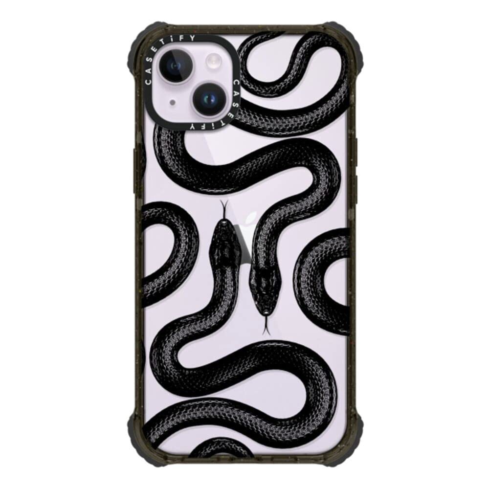 CASETiFY Ultra Impact iPhone 14 Plus Case [5X Military Grade Drop Tested / 11.5ft Drop Protection] - Black Kingsnake - Glossy Black — image 1