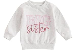 WoHaHa Toddler Baby Big Sister Brother Pullover Sweatshirt Girls Boys Little Sis Bro Matching Long Sleeve T Shirt Tops Tees