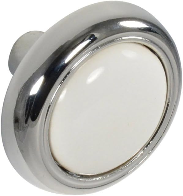 Knob Deals 2223 Knob, Chrome and White 10 Pack