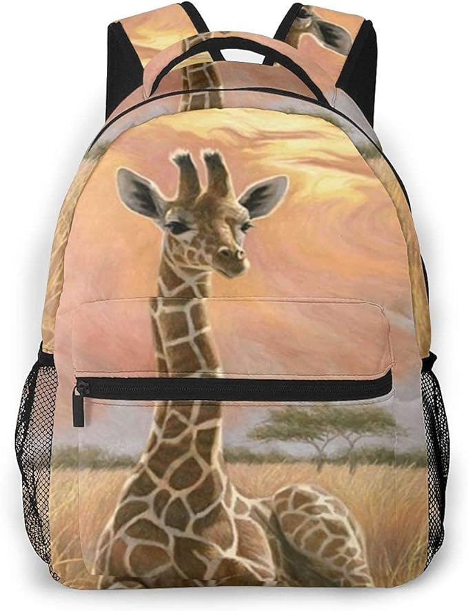 Fashion Cute Baby Giraffe Casual Bookbag School Student Backpack For