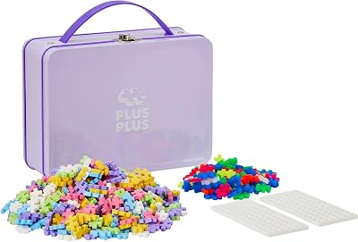 PLUS PLUS Building Blocks Toy and Storage Case 600 Pieces Baseplate Pastel