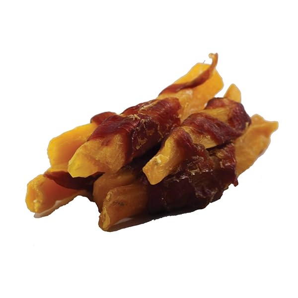 AMAZON BRAND – SOLIMO SWEET POTATO & DUCK JERKY DOG TREATS, 2 POUNDS