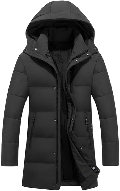 Icegrey Herren Winter Lang Daunenmantel Jacke Mit Kapuze Schwarz L Amazon De Bekleidung