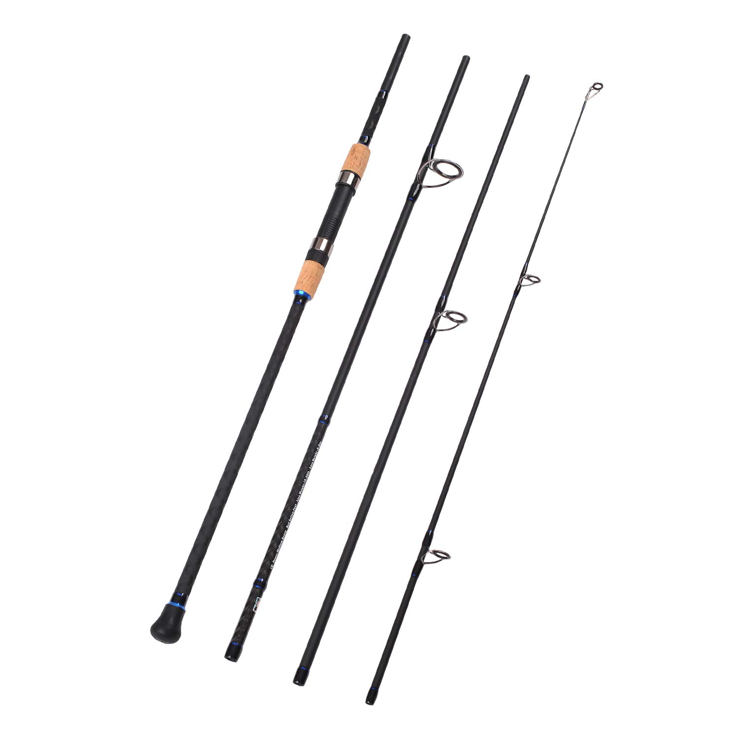 Fiblink 4-Piece Surf Spinning Fishing Rod Portable Carbon Fiber Travel Fishing Rod(10-Feet & 12-Feet & 15- Feet)