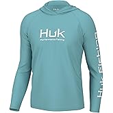 HUK Mens Pursuit Vented Long Sleeve Hoodie, Fishing Shirt with Hood
