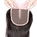 Beata Hair Middle Part Closure Straight - Natural-looking Lace Closure with Baby Hair, 4x4inch Medium Brown Swiss Lace, 130% Density Natural Black Human Hair (18inch)