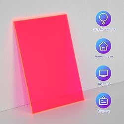 5 Pack Acrylic Sheet Pink Fluorescent Colored