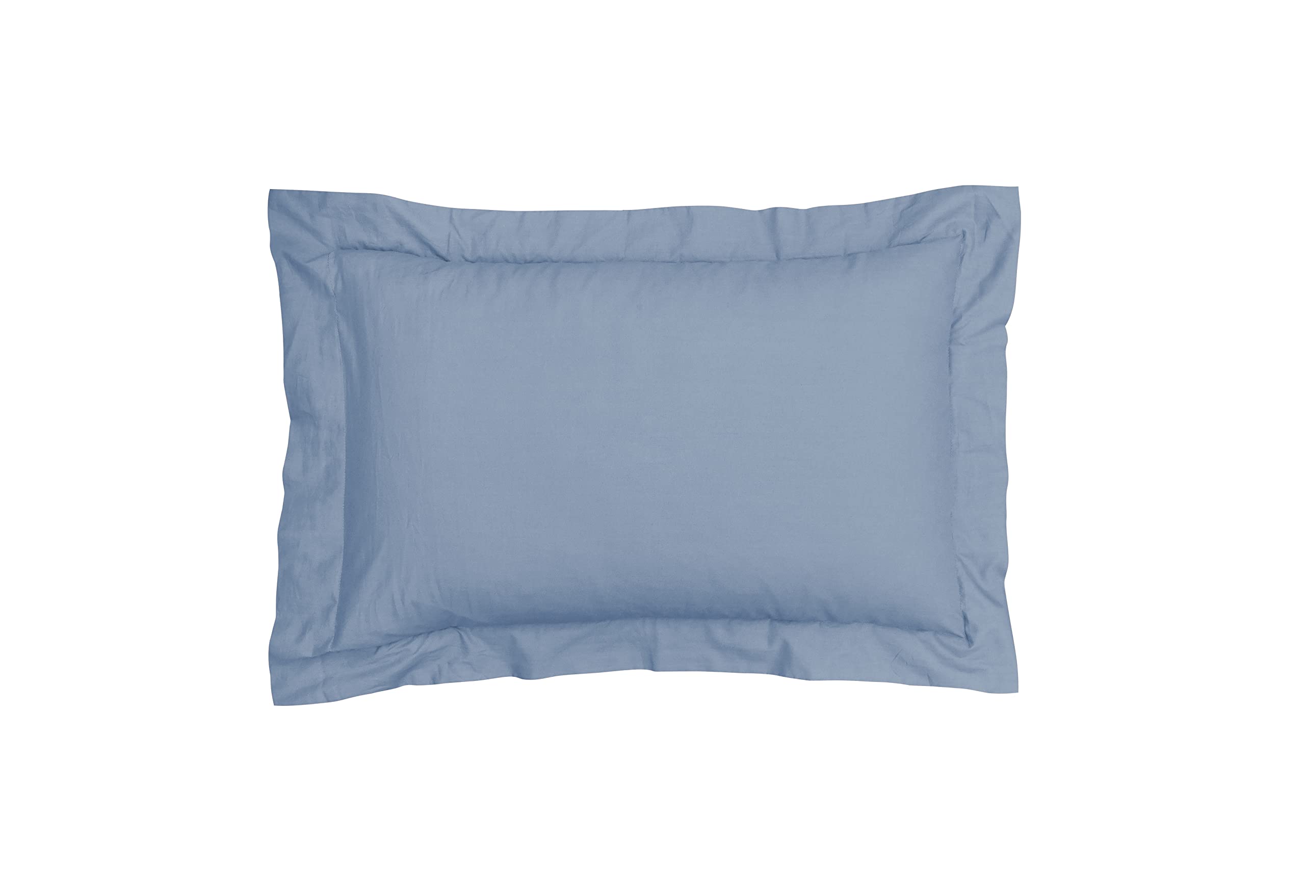 Sleepdown Pillow cases 100% Pure Cotton Pack of Two Oxford Luxury Soft Cosy Pillow Cover Set - Denim Blue - 48 x 74 x 5 cm