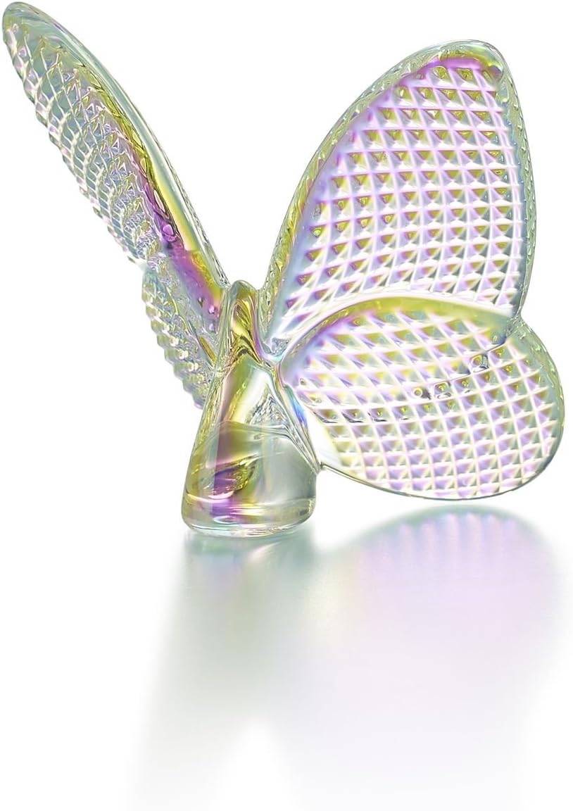 Baccarat Cystal Butterfly Diamond Pattern Iridescent