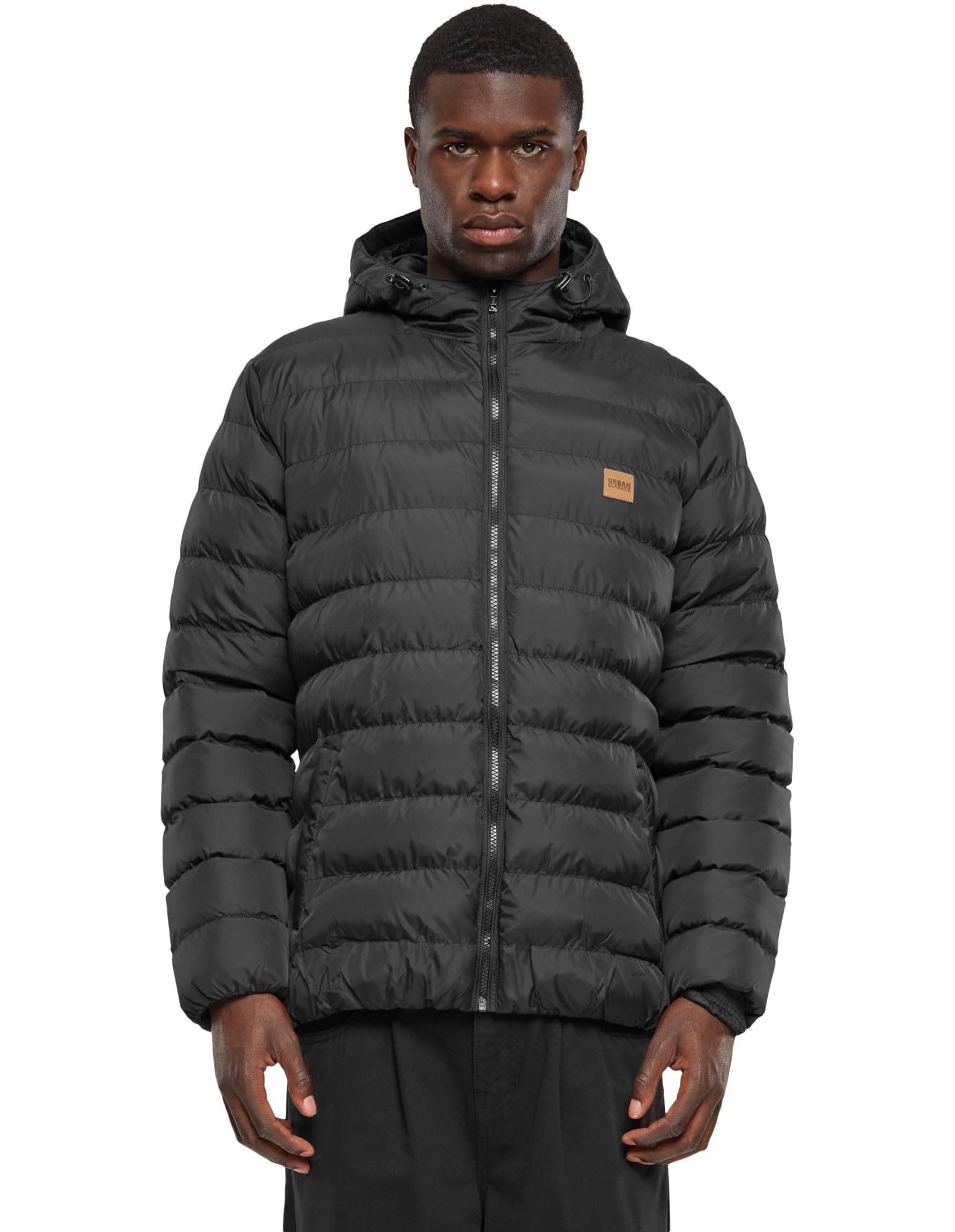 Urban Classics Men's Basic Bubble Jacket, Blkwhtblk, L