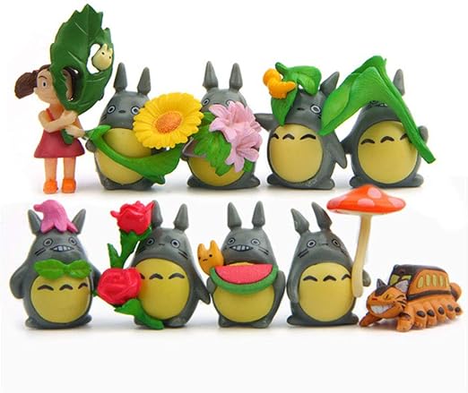 Amazon.com: LQT Ltd - Juego de 10 figuras de muñecas Totoro, juguetes, muñecas, dibujos animados japoneses, juguetes de escritorio, juguetes de Navidad, juguetes para niños, muñecas de bebé: Home \u0026 Kitchen