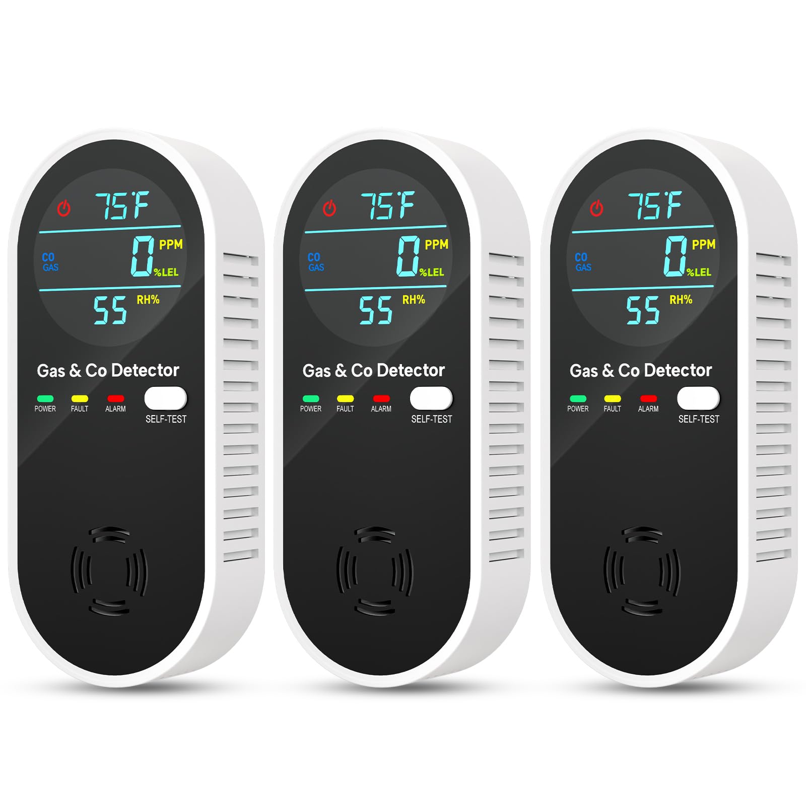 View 2 of 1 NICGOL Upgraded Natural Gas Leak Detector & Carbon Monoxide Detectors - 4 in 1 Natural, Propane, Co and Gas Detector -Carbon Monoxide Detectors Plug in -Temperature & Humidity for Home, RV
