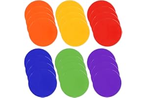ZIECE Poly Spots Spot Markers for Gym Floor 9inch 10inch 12/18/24/36 Pcs Flat Cones Non-Slip Rubber Floor Dots Circles for Kids Sports Soccer Basketball Agility Training Dance Classroom