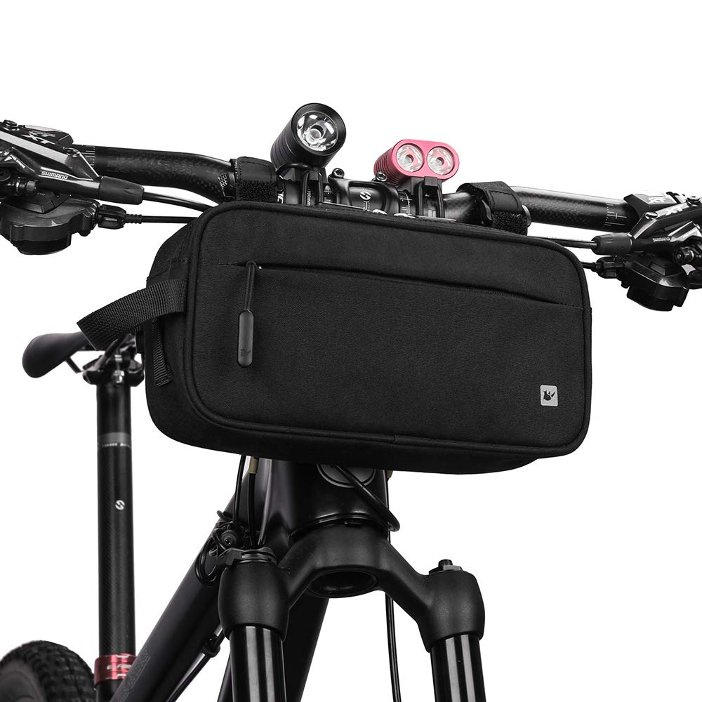 Rhinowalk Bike Handlebar Bag Multifunctional Waterproof Mountain Bike Crossbar Bag Road Bike Basket Professional Cycling Accessories-All Black