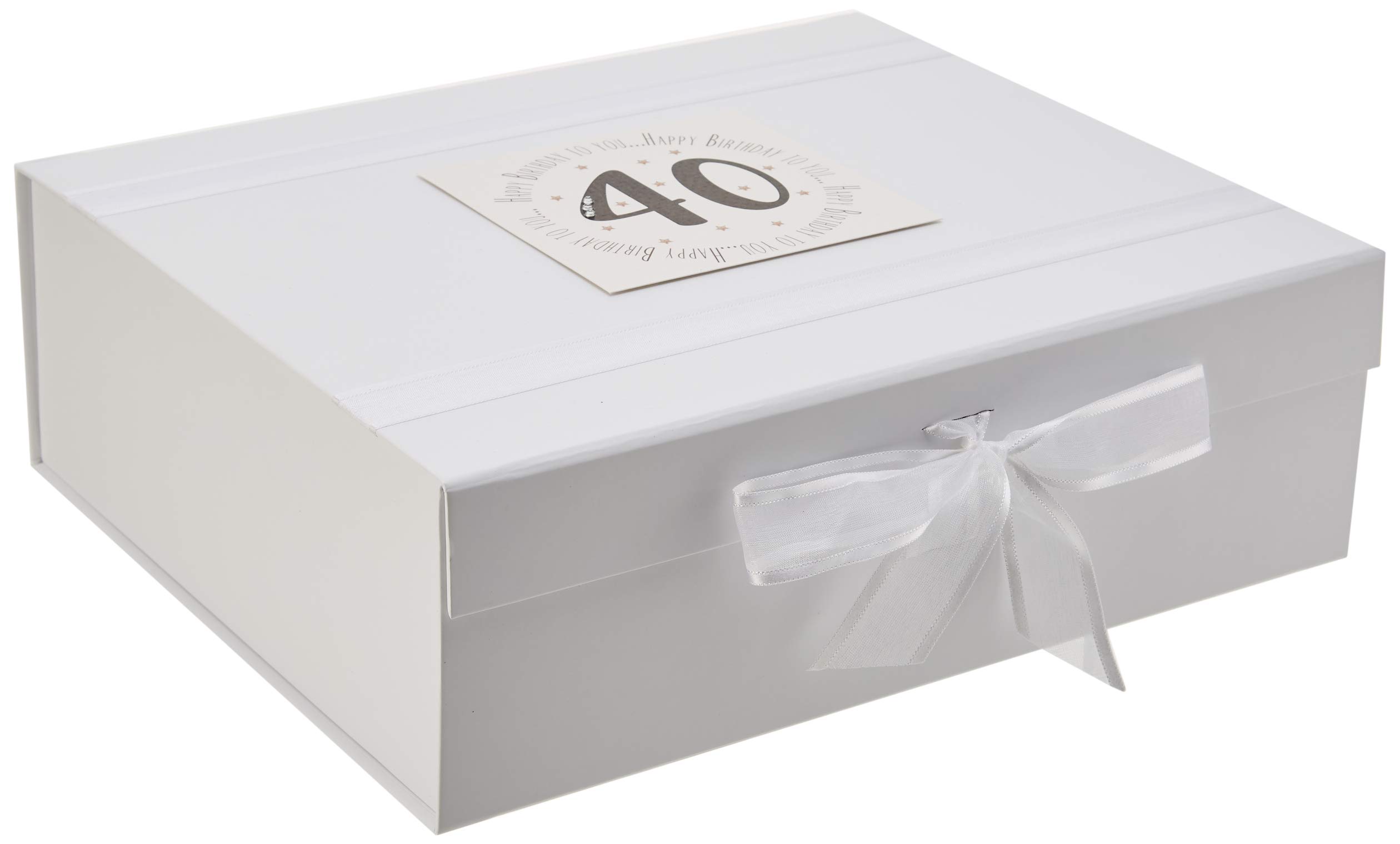 White Cotton Cards 'Happy Birthday to You, 40' Large Keepsake Box (MTGA40X)