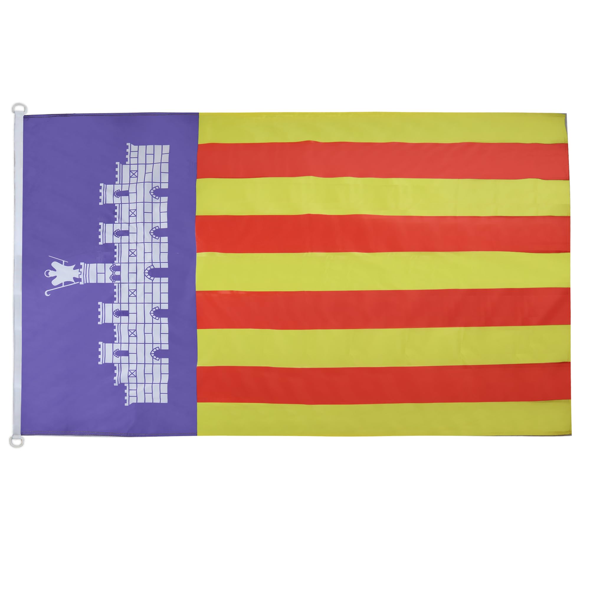 AZ FLAG - Mallorca Flag - 3x5 Ft - For Outdoor - Mallorca City Banner Knitted Polyester with Two Plastic Rings - Fade Resistant - Vivid Colors - 3' x 5' Feet - 150x90 Cm