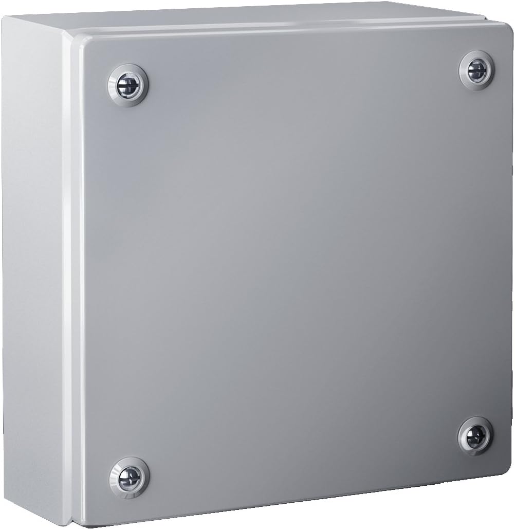 Rittal 1502510 Light Grey 18 Gauge Steel KL Screw Cover Junction Box, 7-7/8" Width x 7-7/8" Height x 4-23/32" Depth