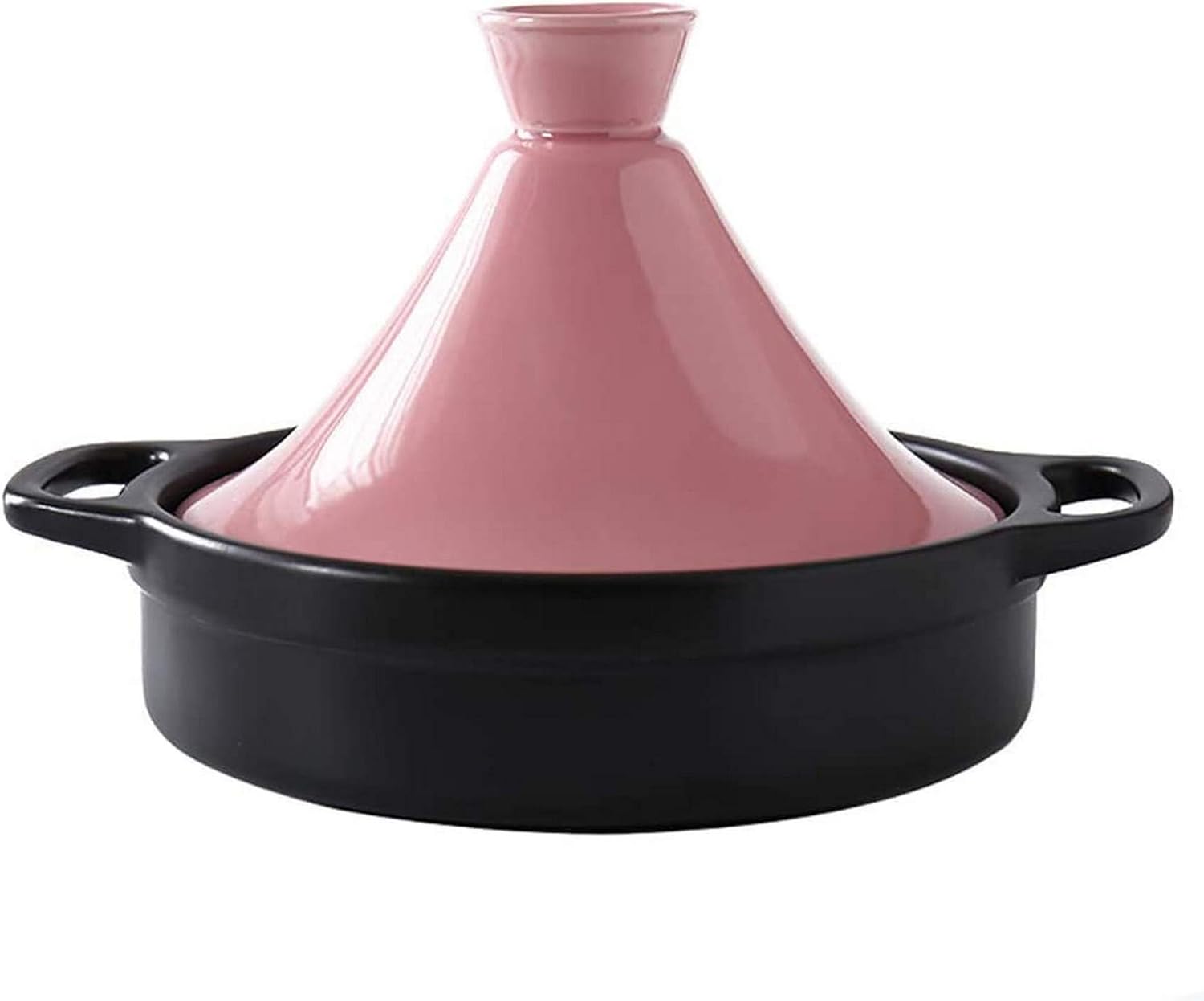 XH&XH Ceramic Saucepan Braising Pot Healthy Pot Clay Pot Braising Pot Moroccan Tagine Slow Cooker with Lid 1.3quart