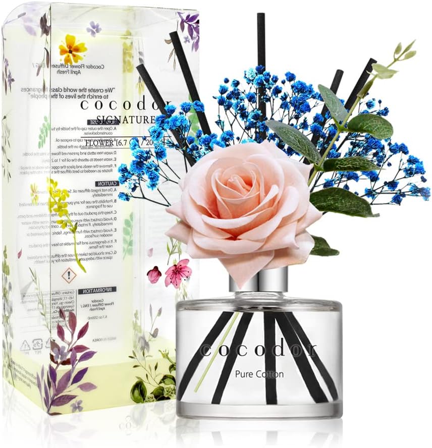Cocod'or Pure Cotton Reed Diffuser 200ml with Preserved Flower Sticks