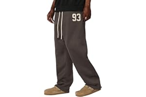 ZAFUL Men's Baggy Casual Pants Letter Graphic Sweapants Drawstring Lounge Straight Leg Track Pants with Pockets