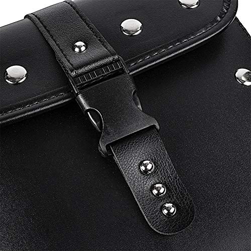 Fancystar 1 Pair Motorcycle Saddle Bags Pannier Bag Waterproof PU Leather Side Bag for Harley Sportster Softail Honda Suzuki Yamaha Cruiser - Thumbnail 6