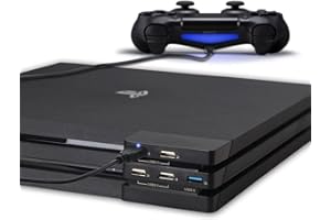 PS4 Pro USB Hub 3.0 - ElecGear 5-ports USB Extender Extension Adapter Splitter with LED indicator for PSVR Headset, Hard Drive Storage Expansion, Controller Charger for PlayStation 4 Pro