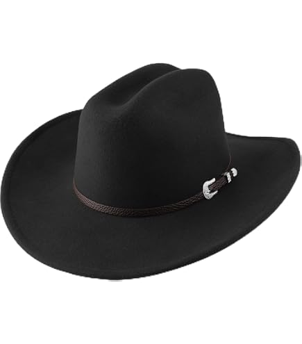 Classic Western Felt Cowboy Cowgirl Hat for Women Men Wide 